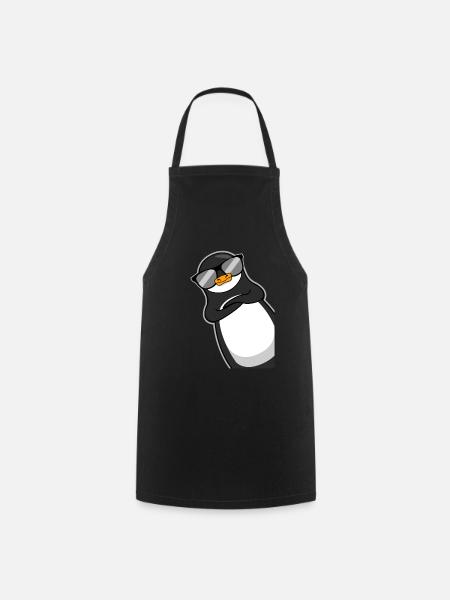 Lustiger Pinguin Mit Sonnenbrille Cooles Geschenk - Kochschürze - Schwarz