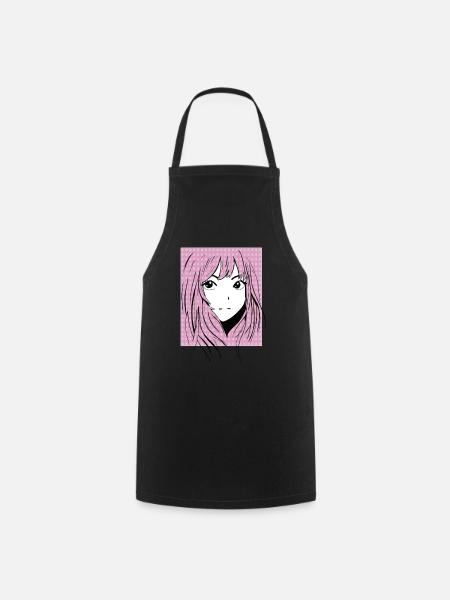 Anime Manga Girl - Cooking Apron - black