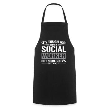 C’est un travail difficile d’être travailleur social B - Tablier de cuisine - noir - Devant - AI Model Male 185 dark (185cm)