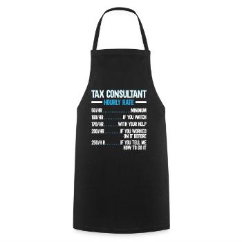 Conseiller fiscal Taux horaire Comptable Saison des impôts - Tablier de cuisine - noir - Devant - AI Model Male 185 dark (185cm)