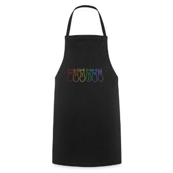 Alpaca LGBT Rainbow Vicuna Guanaco Llama Breeder - Cooking Apron - black - Front - AI Model Male 185 dark (185cm)