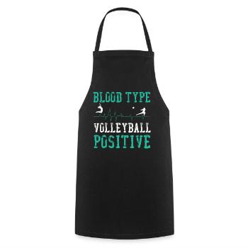 Groupe sanguin de l’équipe de volleyball - Tablier de cuisine - noir - Devant - AI Model Male 185 dark (185cm)