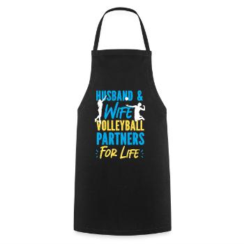 Volleyball Player Team Husband - Cooking Apron - black - Front - AI Model Male 185 dark (185cm)