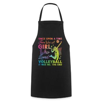 Joueuse de volleyball Équipe Fille - Tablier de cuisine - noir - Devant - AI Model Male 185 dark (185cm)
