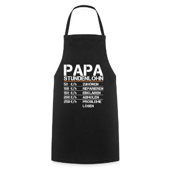 Papa Stundenlohn Witzig Lustiger Spruch Vater - Kochschürze - Schwarz - Vorne - AI Model Male 185 dark (185cm)