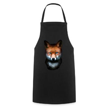 Fuchs Blaue Augen Tiermotiv Tierliebhaber - Kochschürze - Schwarz - Vorne - AI Model Male 185 dark (185cm)