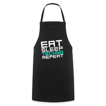 manger du sommeil techno répéter - Tablier de cuisine - noir - Devant - AI Model Male 185 dark (185cm)
