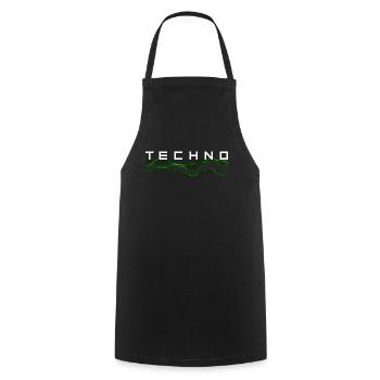 Techno - Tablier de cuisine - noir - Devant - AI Model Male 185 dark (185cm)
