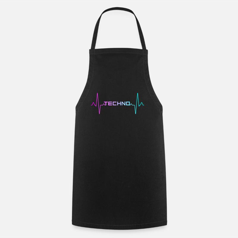 Techno Heartbeat - Tablier de cuisine - noir