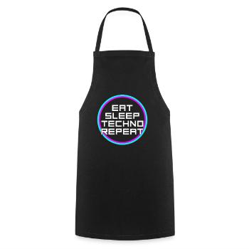 manger du sommeil techno répéter - Tablier de cuisine - noir - Devant - AI Model Male 185 dark (185cm)
