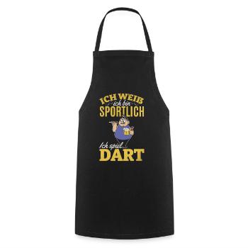 Dartspiel Dartspieler Ich weiß ich sportlich Ich - Kochschürze - Schwarz - Vorne - AI Model Male 185 dark (185cm)
