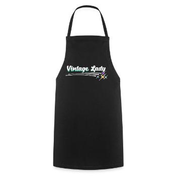 Vieille Femme Grand-mère Grand-mère Vintage Déclaration - Tablier de cuisine - noir - Devant - AI Model Male 185 dark (185cm)