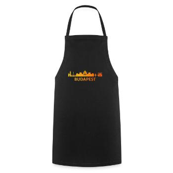 budapest hungary Magyarorszag , Hungary - Cooking Apron - black - Front - AI Model Male 185 dark (185cm)
