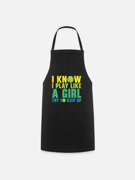 Tennis Tennis Player Tennis Racket Tennis Ball - Cooking Apron - black