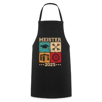 Meister 2025 Mechaniker Meistertitel Geschenk - Kochschürze - Schwarz - Vorne - AI Model Male 185 dark (185cm)