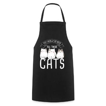 Yes I Really Do Need All These Cats - Kochschürze - Schwarz - Vorne - AI Model Male 185 dark (185cm)
