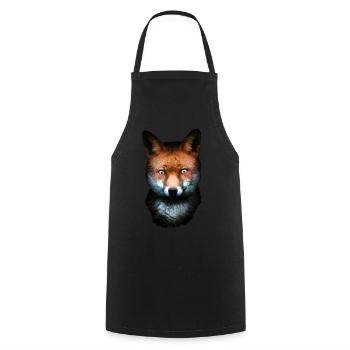 Fuchs Rotfuchs Waldtiere Tierkopf Tierisch Tier - Kochschürze - Schwarz - Vorne - AI Model Male 185 dark (185cm)