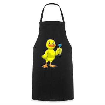 Ente Dart Dartpfeil - Kochschürze - Schwarz - Vorne - AI Model Male 185 dark (185cm)