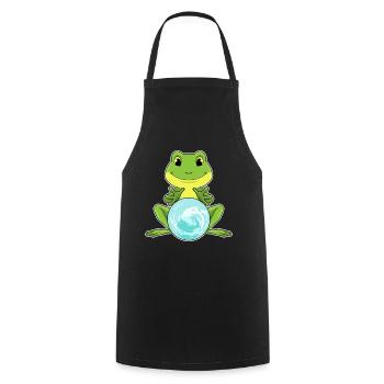 Frog Crystal Ball - Cooking Apron - black - Front - AI Model Male 185 dark (185cm)