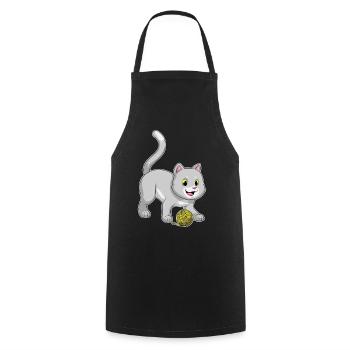 Boule de laine pour chat - Tablier de cuisine - noir - Devant - AI Model Male 185 dark (185cm)