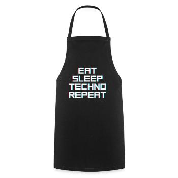 manger du sommeil techno répéter - Tablier de cuisine - noir - Devant - AI Model Male 185 dark (185cm)