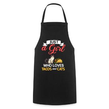 Tacocat Taco Cat Kitten Fast Food - Cooking Apron - black - Front - AI Model Male 185 dark (185cm)