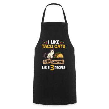 Tacocat Taco Cat Kitten Fast Food - Cooking Apron - black - Front - AI Model Male 185 dark (185cm)