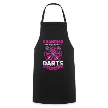 Grand-mère est mon nom Darts est mon jeu Joueur de fléchettes - Tablier de cuisine - noir - Devant - AI Model Male 185 dark (185cm)