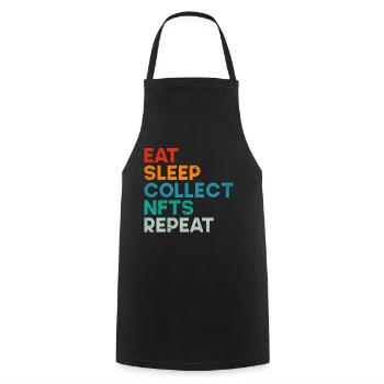 Vintage Crypto Art May Start Talking About NFT - Cooking Apron - black - Front - AI Model Male 185 dark (185cm)