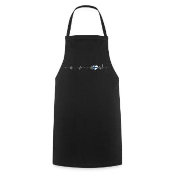 Finnish Heartbeat Nordic Line - Cooking Apron - black - Front - AI Model Male 185 dark (185cm)