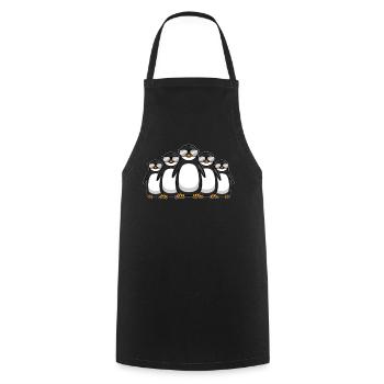 Drôle de pingouin gang avec lunettes de soleil cadeau - Tablier de cuisine - noir - Devant - AI Model Male 185 dark (185cm)