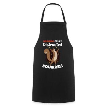Easily Distracted Squirrel Japanese Fox Squirrel - Cooking Apron - black - Front - AI Model Male 185 dark (185cm)