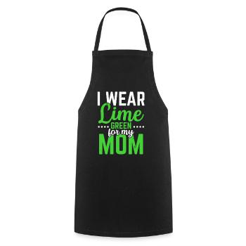 Je porte du vert lime pour ma mère Non-Hodgkin - Tablier de cuisine - noir - Devant - AI Model Male 185 dark (185cm)