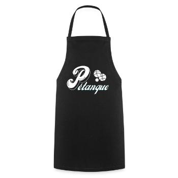 pétanque, fan de pétanque, bouliste - Tablier de cuisine - noir - Devant - AI Model Male 185 dark (185cm)