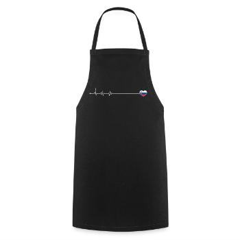 Heartbeat Slovenia flag - Cooking Apron - black - Front - AI Model Male 185 dark (185cm)