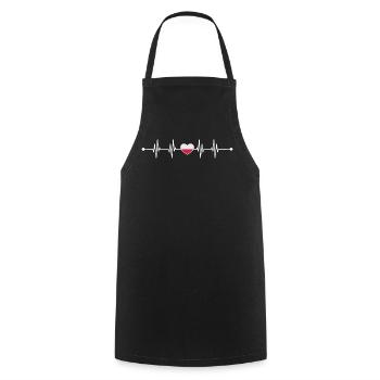 Heartbeat poland flag - Cooking Apron - black - Front - AI Model Male 185 dark (185cm)