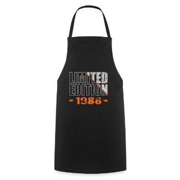 Limited Edition 1986 - Cooking Apron - black - Front - AI Model Male 185 dark (185cm)