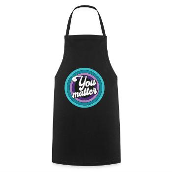 Vous êtes important - Vous comptez - Tablier de cuisine - noir - Devant - AI Model Male 185 dark (185cm)