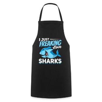 Großer White Shark Lover Ich liebe Haie einfach - Kochschürze - Schwarz - Vorne - AI Model Male 185 dark (185cm)