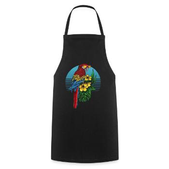 Funny cockatiel bird parrot bird - Cooking Apron - black - Front - AI Model Male 185 dark (185cm)