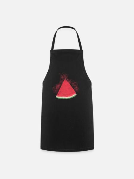 Wassermelone, Watermelon, Melone, Aquarell - Kochschürze - Schwarz
