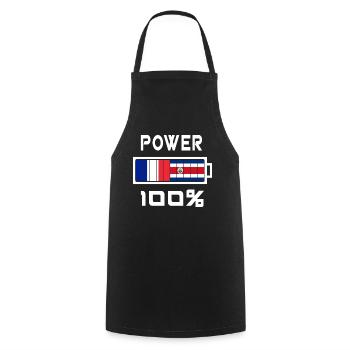 Costa Rica and France 100% power - Cooking Apron - black - Front - AI Model Male 185 dark (185cm)