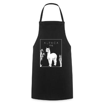 Alpaca Chinese Hanzi Llama Vicuna Guanaco Breeder - Cooking Apron - black - Front - AI Model Male 185 dark (185cm)