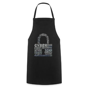 Cyber Security Wordcloud Padlock - Cooking Apron - black - Front - AI Model Male 185 dark (185cm)