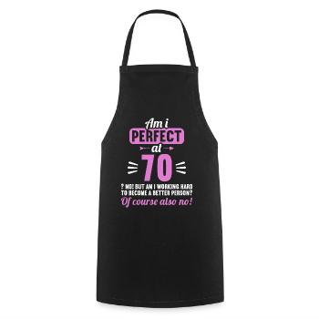 Suis-je parfait à 70 ans 70 ans - Tablier de cuisine - noir - Devant - AI Model Male 185 dark (185cm)