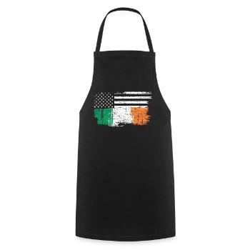 Drapeau irlandais avec étoiles - Tablier de cuisine - noir - Devant - AI Model Male 185 dark (185cm)
