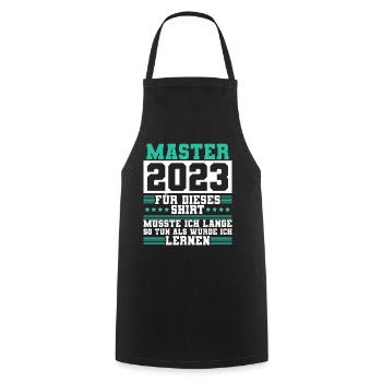 Master 2023 Abschluss Geschenk Studium Absolvent - Kochschürze - Schwarz - Vorne - AI Model Male 185 dark (185cm)