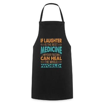 If Laughter Is The Best Medicine - Sarkastische Wi - Kochschürze - Schwarz - Vorne - AI Model Male 185 dark (185cm)