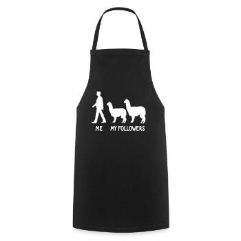 I Mean Followers Alpaca Lover Lama Lover - Cooking Apron - black - Front - AI Model Male 185 dark (185cm)