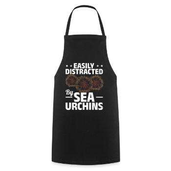 Sea urchin lovers are easily fascinated by sea urchins - Cooking Apron - black - Front - AI Model Male 185 dark (185cm)
